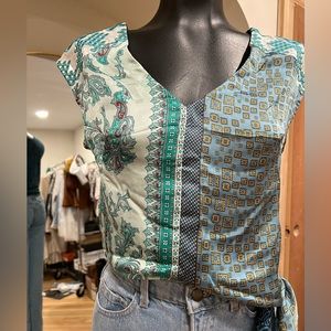 Silky Embroider Detailed Blouse